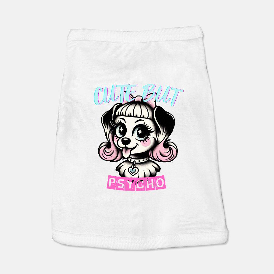 Cute But Psycho Punk Dog Shirt For Dog-Small Dog-Medium Dpg-Large Dog-Pet Gift-Dogs Lovers Gift-Punk Dog Shirt