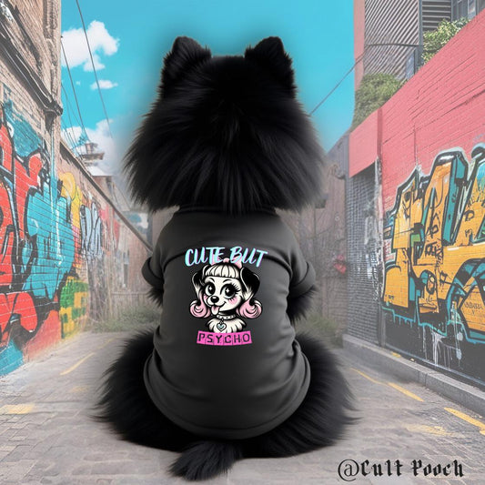 Cute But Psycho Punk Dog Shirt For Dog-Small Dog-Medium Dpg-Large Dog-Pet Gift-Dogs Lovers Gift-Punk Dog Shirt