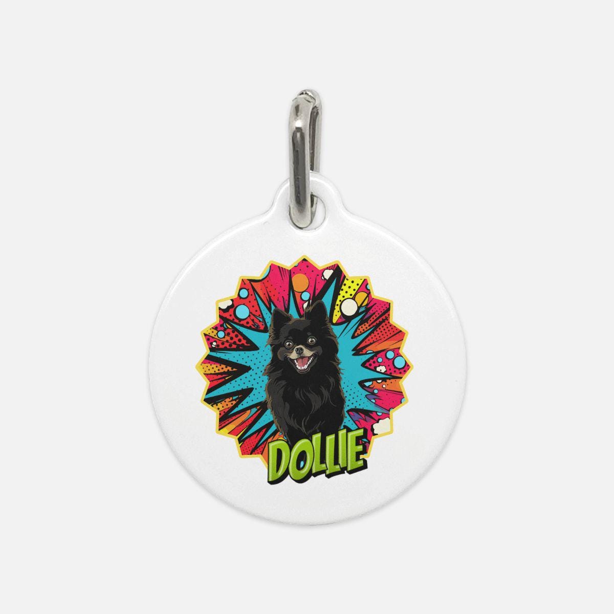 Custom Pet Photo ID Tag- Comic Pet Portrait Pet Name Tag-Dogs Lovers Gift-Dogs Lovers Gift