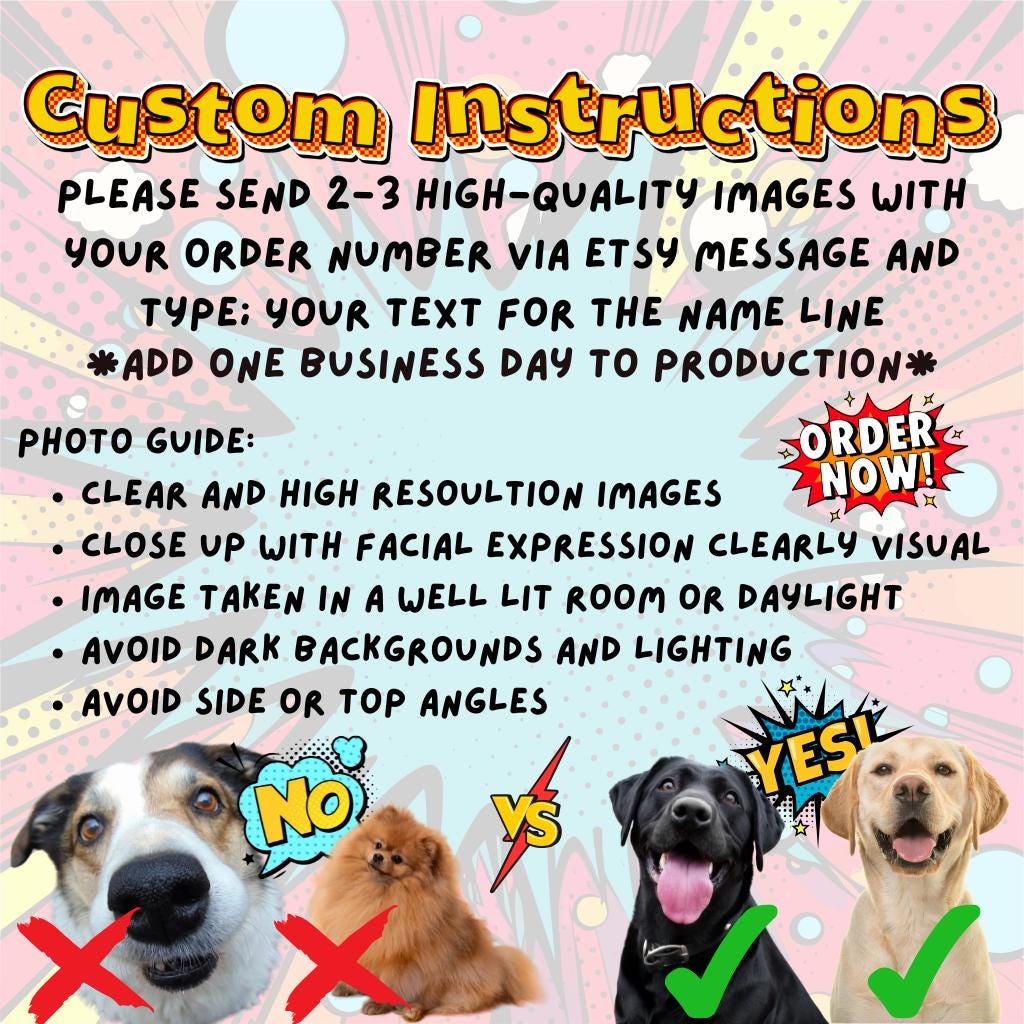 Custom Pet Photo ID Tag- Comic Pet Portrait Pet Name Tag-Dogs Lovers Gift-Dogs Lovers Gift